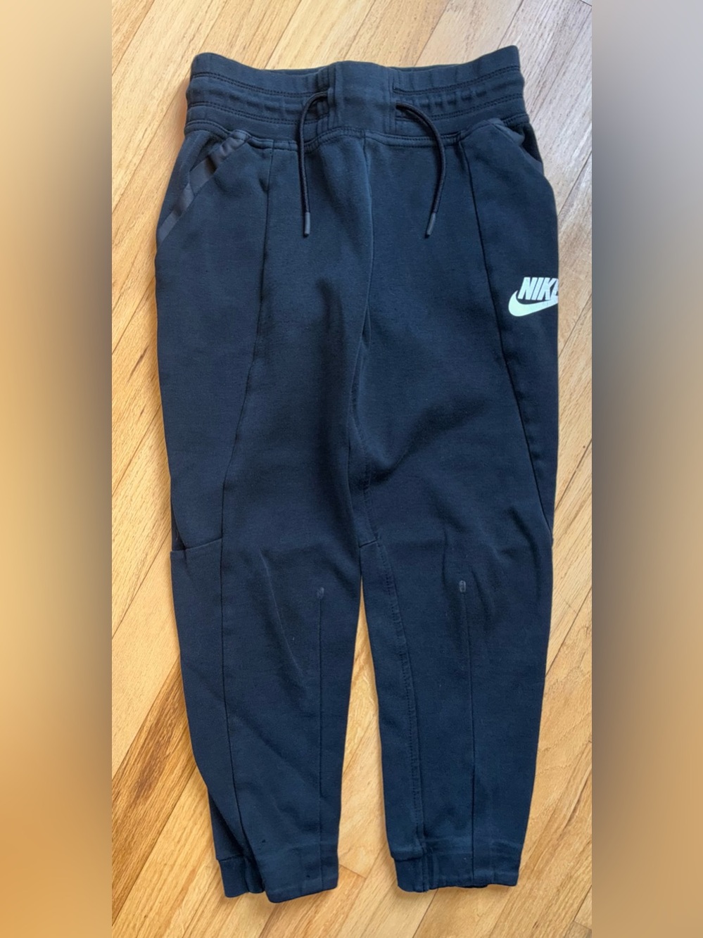 Nike Black Kids Jogger Pants with White Swoosh